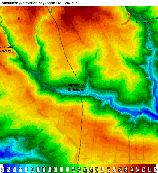 Zoom OUT 2x Biryukove, Ukraine elevation map