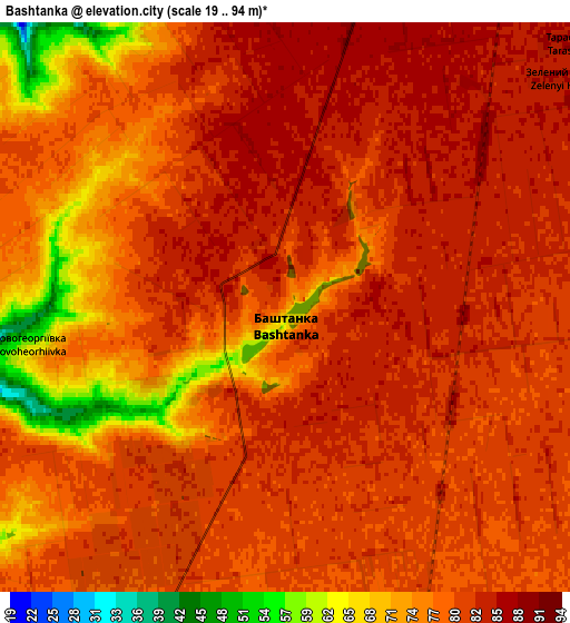 Zoom OUT 2x Bashtanka, Ukraine elevation map