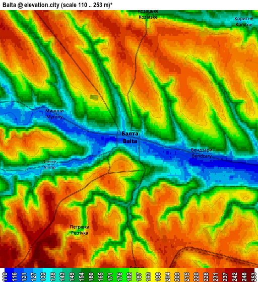 Zoom OUT 2x Balta, Ukraine elevation map