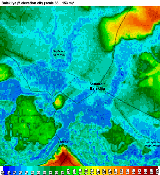 Zoom OUT 2x Balakliya, Ukraine elevation map