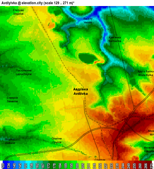 Zoom OUT 2x Avdiyivka, Ukraine elevation map