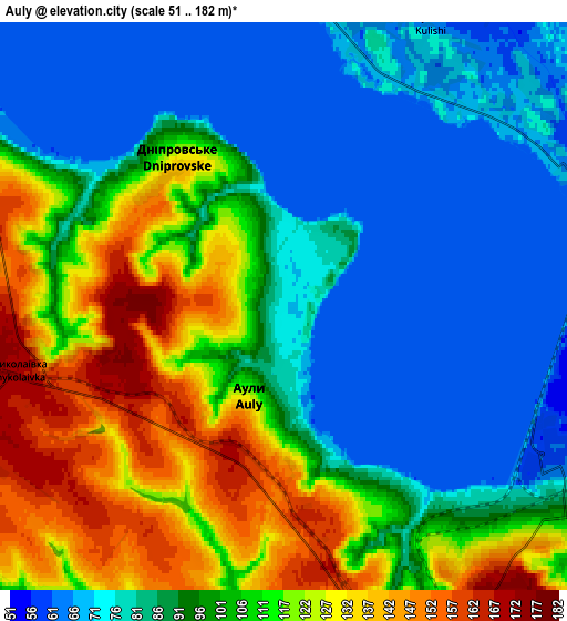 Zoom OUT 2x Auly, Ukraine elevation map