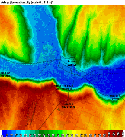 Zoom OUT 2x Artsyz, Ukraine elevation map