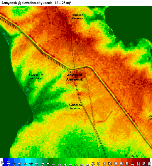 Zoom OUT 2x Armyansk, Ukraine elevation map