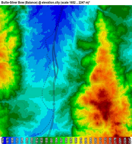 Zoom OUT 2x Butte-Silver Bow (Balance), United States elevation map