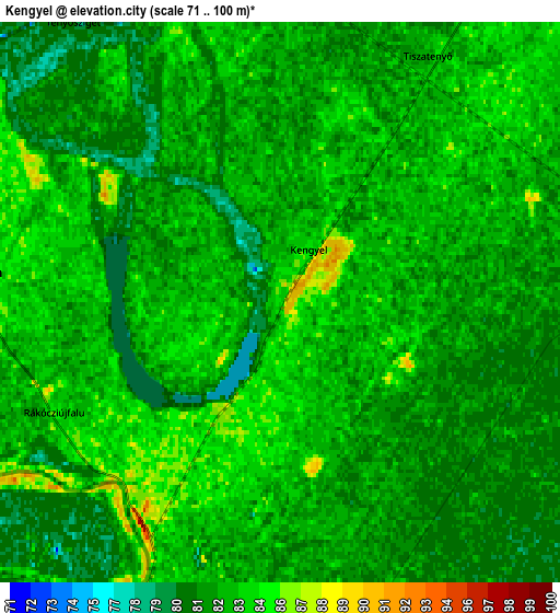 Zoom OUT 2x Kengyel, Hungary elevation map