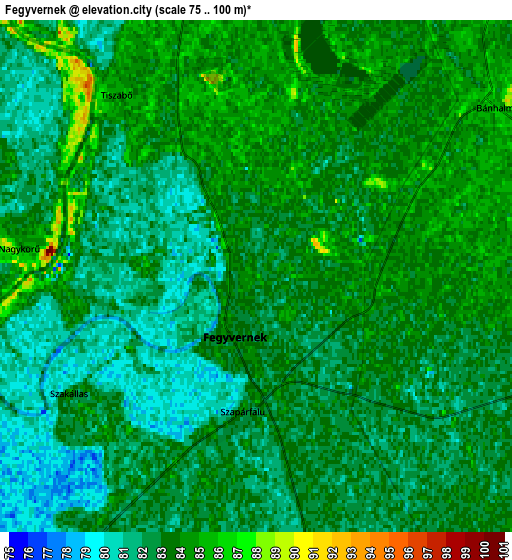 Zoom OUT 2x Fegyvernek, Hungary elevation map