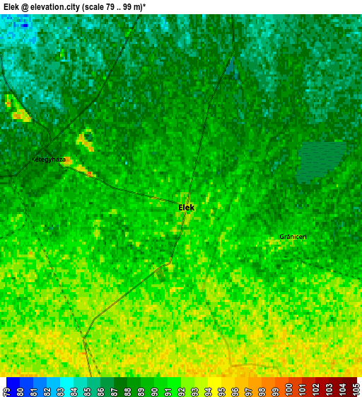 Zoom OUT 2x Elek, Hungary elevation map