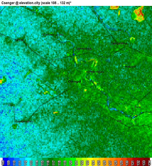 Zoom OUT 2x Csenger, Hungary elevation map