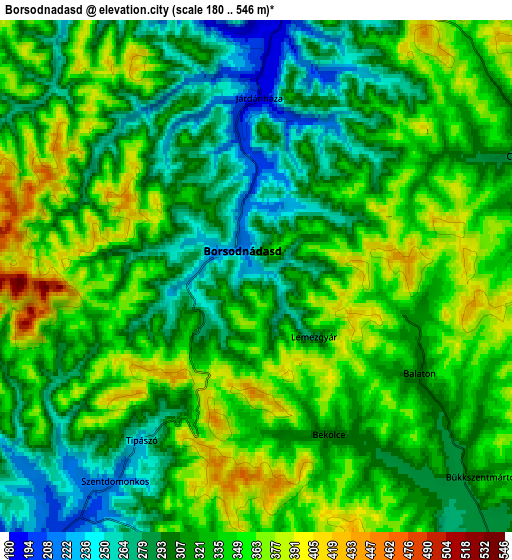 Zoom OUT 2x Borsodnádasd, Hungary elevation map