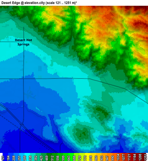 Zoom OUT 2x Desert Edge, United States elevation map