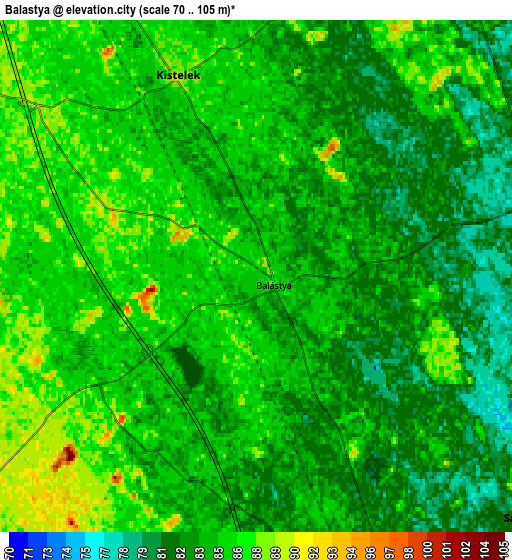 Zoom OUT 2x Balástya, Hungary elevation map