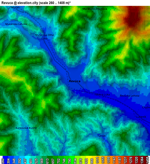 Zoom OUT 2x Revúca, Slovakia elevation map