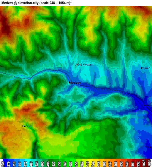 Zoom OUT 2x Medzev, Slovakia elevation map