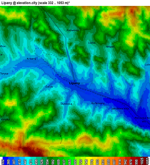 Zoom OUT 2x Lipany, Slovakia elevation map