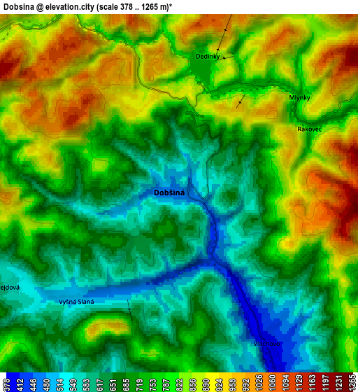 Zoom OUT 2x Dobšiná, Slovakia elevation map