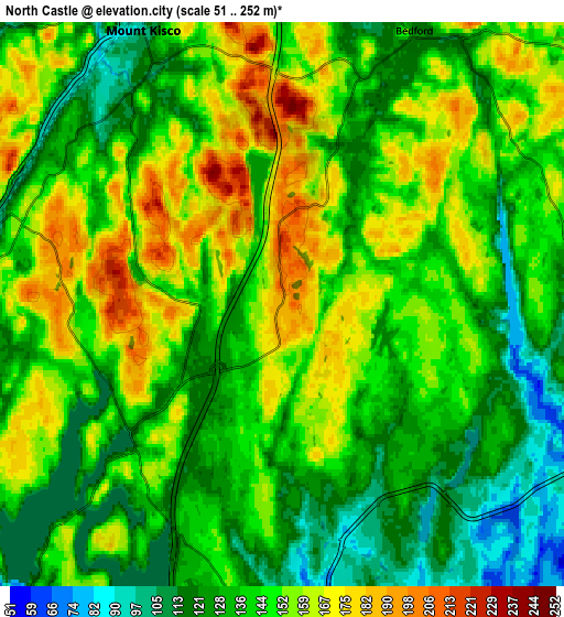 Zoom OUT 2x North Castle, United States elevation map