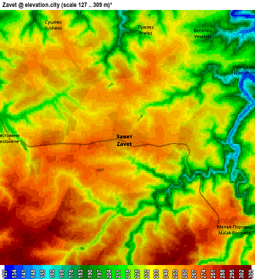 Zoom OUT 2x Zavet, Bulgaria elevation map