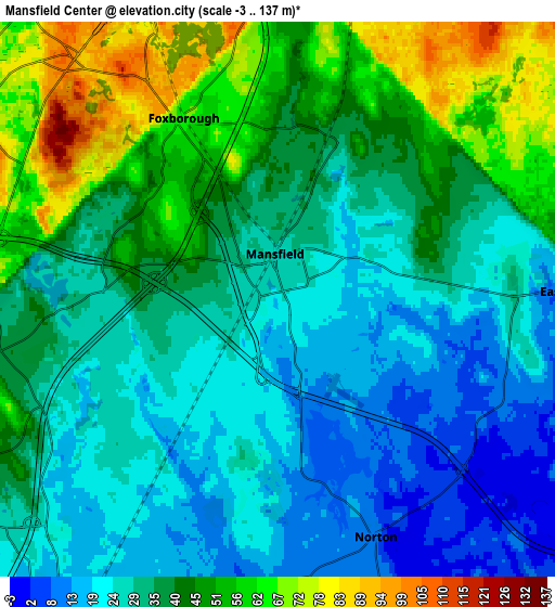 Zoom OUT 2x Mansfield Center, United States elevation map