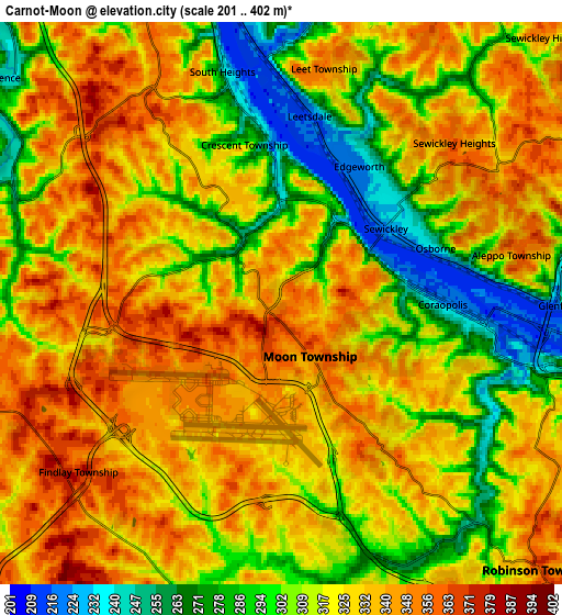 Zoom OUT 2x Carnot-Moon, United States elevation map