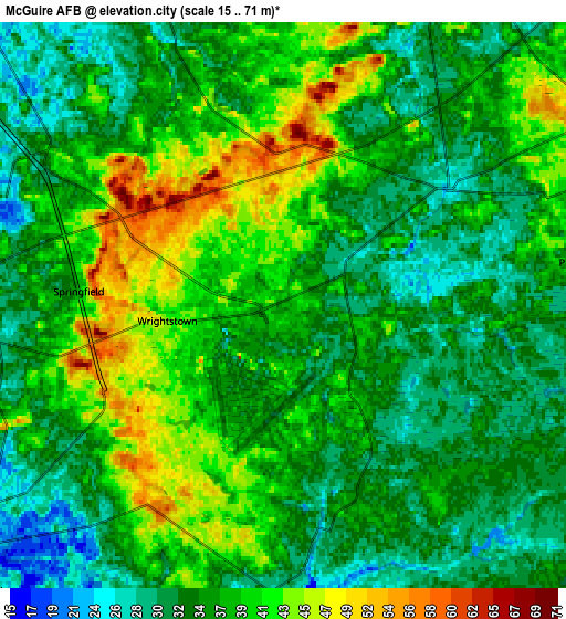 Zoom OUT 2x McGuire AFB, United States elevation map