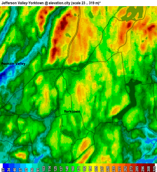 Zoom OUT 2x Jefferson Valley-Yorktown, United States elevation map