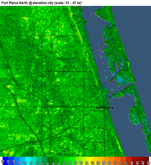 Zoom OUT 2x Fort Pierce North, United States elevation map