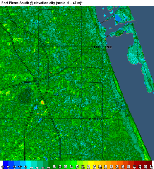 Zoom OUT 2x Fort Pierce South, United States elevation map