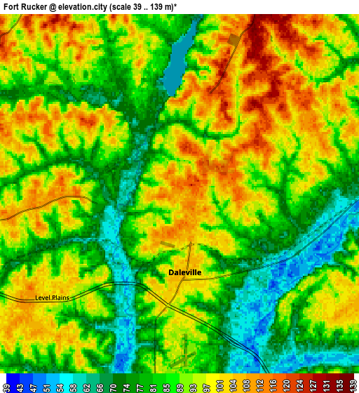 Zoom OUT 2x Fort Rucker, United States elevation map