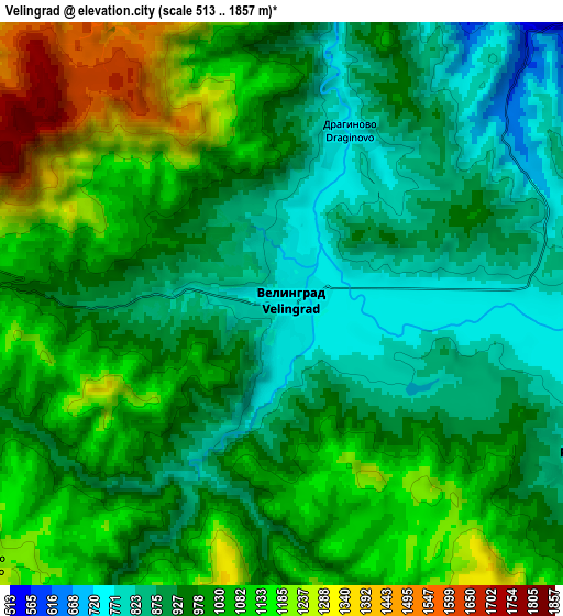 Zoom OUT 2x Velingrad, Bulgaria elevation map