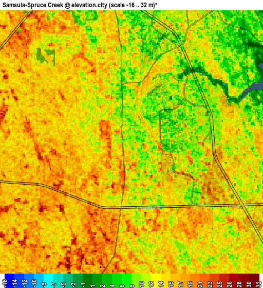 Zoom OUT 2x Samsula-Spruce Creek, United States elevation map