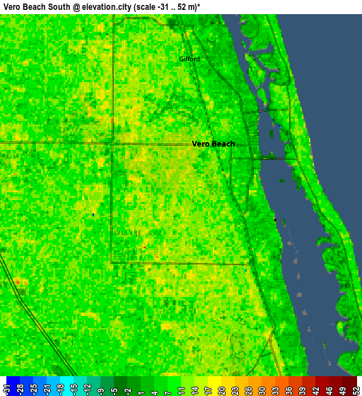 Zoom OUT 2x Vero Beach South, United States elevation map