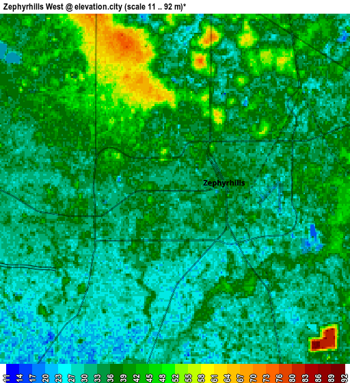 Zoom OUT 2x Zephyrhills West, United States elevation map