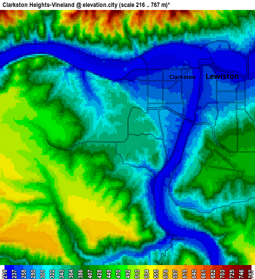 Zoom OUT 2x Clarkston Heights-Vineland, United States elevation map