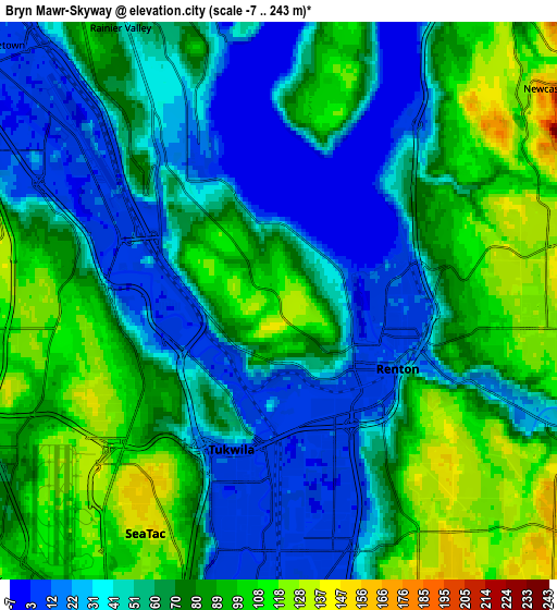 Zoom OUT 2x Bryn Mawr-Skyway, United States elevation map