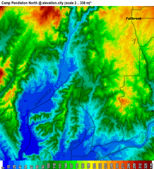 Zoom OUT 2x Camp Pendleton North, United States elevation map