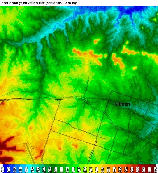 Zoom OUT 2x Fort Hood, United States elevation map