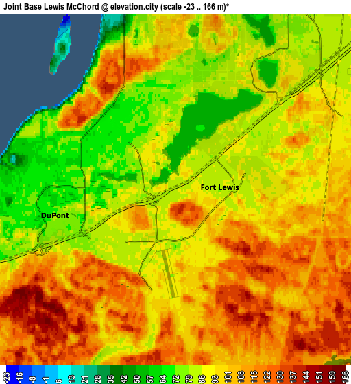 Zoom OUT 2x Joint Base Lewis McChord, United States elevation map