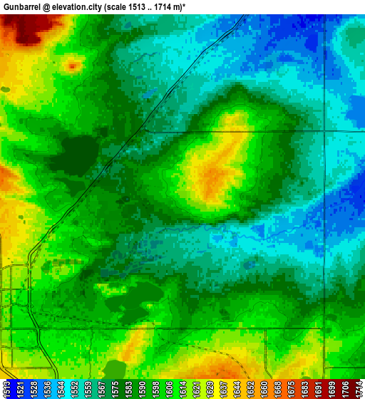 Zoom OUT 2x Gunbarrel, United States elevation map