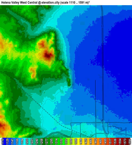 Zoom OUT 2x Helena Valley West Central, United States elevation map