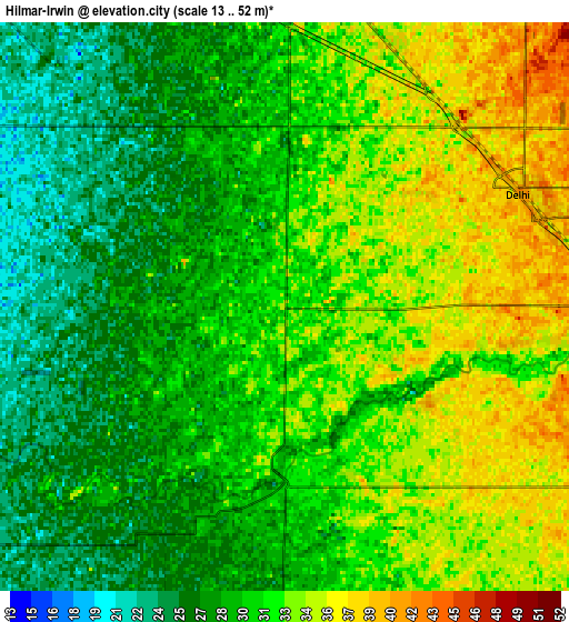 Zoom OUT 2x Hilmar-Irwin, United States elevation map