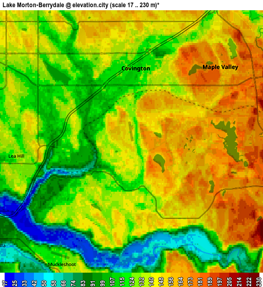 Zoom OUT 2x Lake Morton-Berrydale, United States elevation map