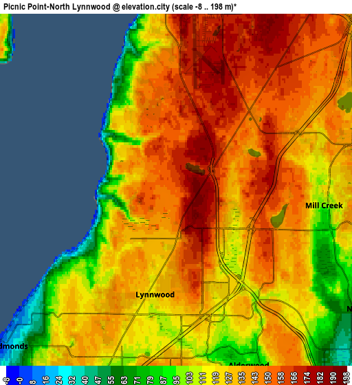 Zoom OUT 2x Picnic Point-North Lynnwood, United States elevation map