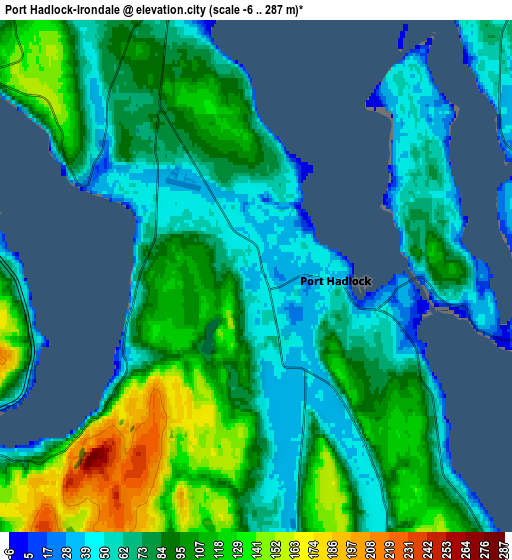 Zoom OUT 2x Port Hadlock-Irondale, United States elevation map