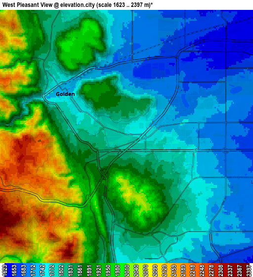 Zoom OUT 2x West Pleasant View, United States elevation map