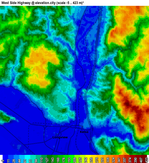 Zoom OUT 2x West Side Highway, United States elevation map