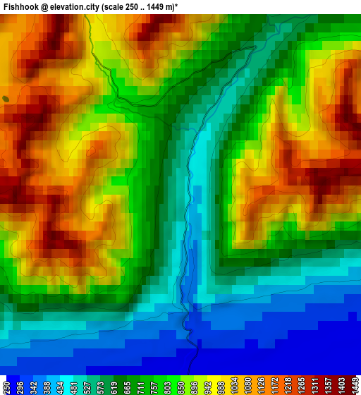 Zoom OUT 2x Fishhook, United States elevation map