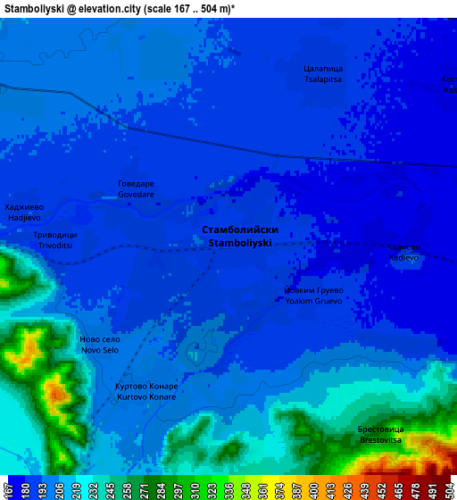 Zoom OUT 2x Stamboliyski, Bulgaria elevation map