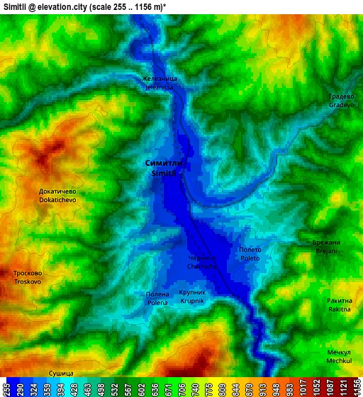 Zoom OUT 2x Simitli, Bulgaria elevation map