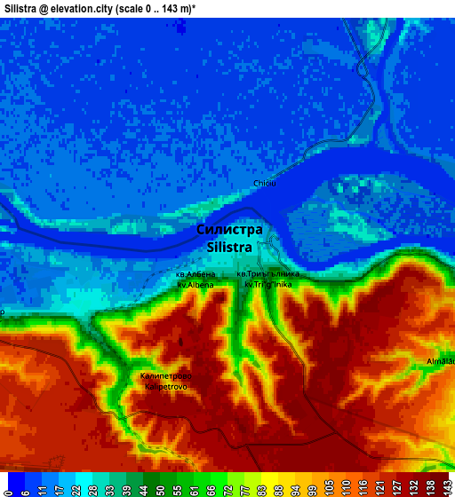 Zoom OUT 2x Silistra, Bulgaria elevation map